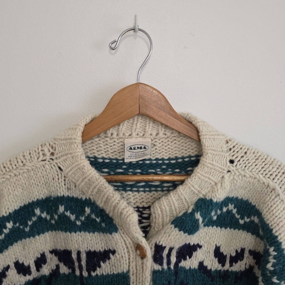 Vintage Alma Knit Wool Cardigan Jacket - Picture 10 of 12